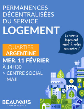 Permanence décentralisée du service logement mercredi 11 février 2026 Quartier Argentine - Centre social MAJI à 14h30 - Agrandir l'image, fenêtre modale