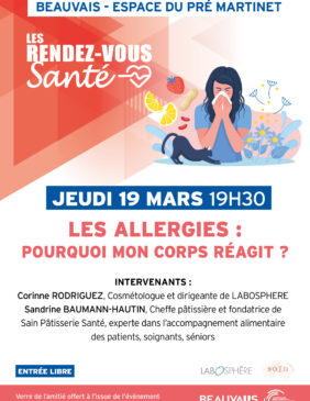 La Ville de Beauvais poursuit son cycle d’information et de prévention avec un nouveau Rendez-vous Santé, organisé jeudi 19 mars 2026 à 19h30 à l’espace Pré-Martinet sur le thème des allergies.